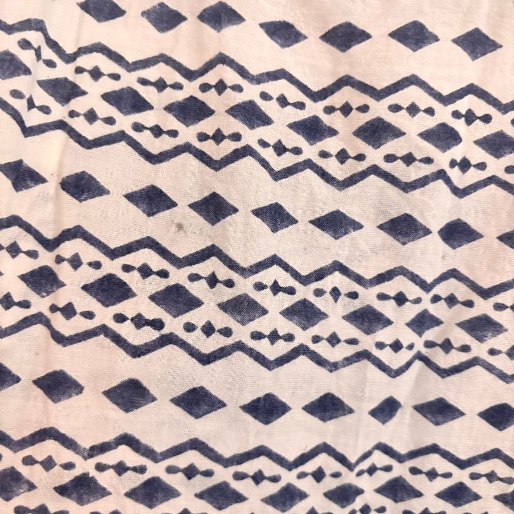 Corey Lynn Calter - White & Blue Dress W/ Diamond Pattern & Texture XL - Picture 4 of 8